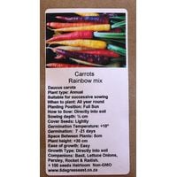 6 Degrees East Heirloom Veg Seeds - Carrots - Rainbow Mix